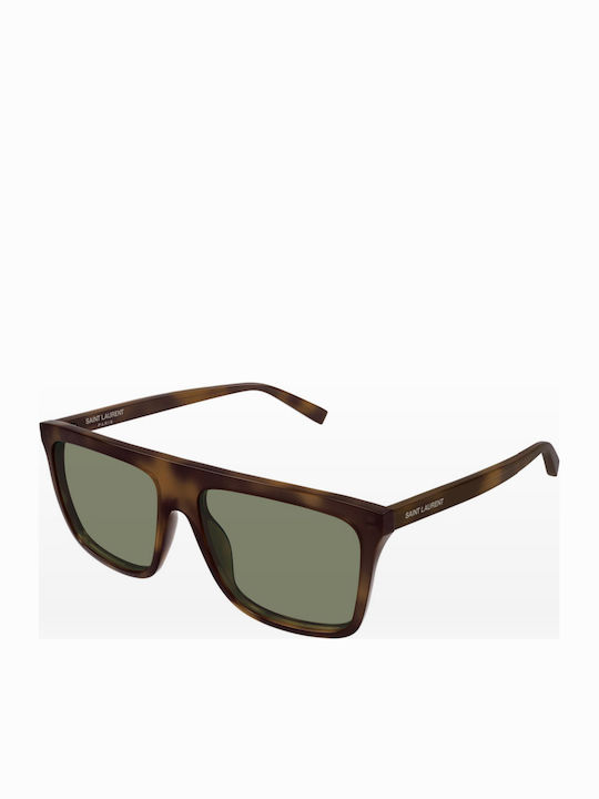 Ysl Unisex Sunglasses with Brown Frame and Green Lens SL 904 004