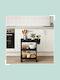 Relaxdays Troleu De Bucătărie Metalic Cu 3 Locuri Negru 40x22x62.5cm