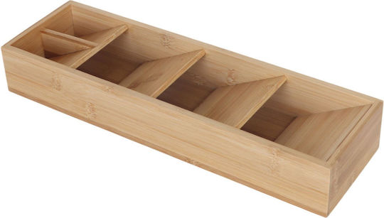 Relaxdays Besteckeinsatz für Schubladen Hölzernes 40x12x6cm Beige