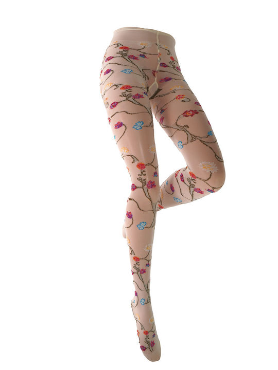 Women's Pantyhose 80 Den Multicolour Floral
