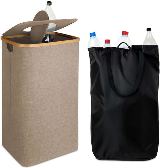 Relaxdays Coș De Gunoi Din Plastic Pentru Reciclare 100 L Bej