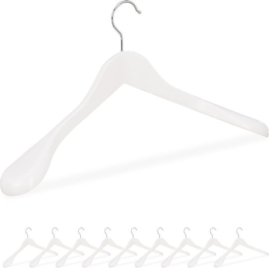 Relaxdays Clothes Hanger White 10029407_49 10 Pieces