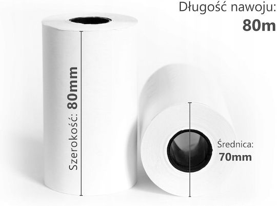 Office Products Термична Касова Лента П80xШ80мм с Дължина 80м 6 Бройки