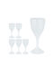 Relaxdays Set Pahare Pentru Vin Alb Din Plastic Alb Cu Picior 250ml 6 Bucăți