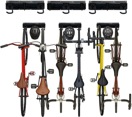 Relaxdays Wall-mounted Bike Rack Rail Black 10x1.5x40.5 Cm