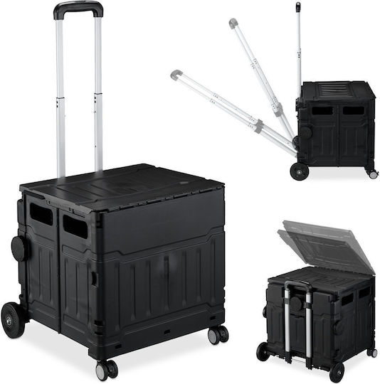 Căruț de Piață Pliabil din Plastic 91x43x47.5cm