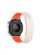 Silicone Strap Striped Texture Magnetic Clasp Closure Xiaomi Watch S4 41mm Beige Orange