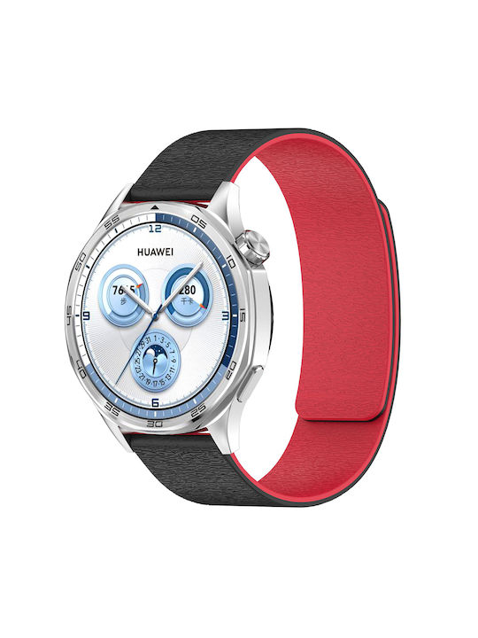 Silicone Strap Striped Texture Magnetic Clasp Xiaomi Watch S4 41mm Black Red