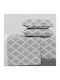 Astron Italy Lucia Set Double Bed Sheets With Rubber Hugger 160x200+40cm Grey 4 Pieces