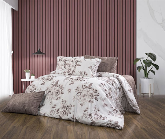 Dimcol Veroniki Bettlaken Super-Doppel 4Stück 240x270cm Weiß-Mocha