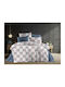 Dimcol Κλεοπάτρα Σετ Σεντόνια Μονά 160x240εκ. Blue-red (3τμχ)