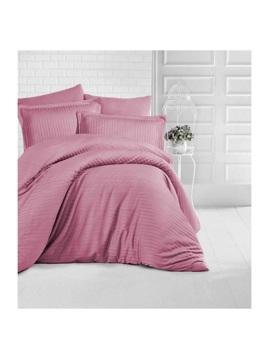 Linea Home Soft Satin Set of Bed Sheets for Double Bed 250x270cm Soft Satin 01 6 Pieces