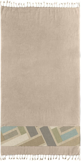 Guy Laroche Beach Towel Pareo Cotton Beige 170x90cm