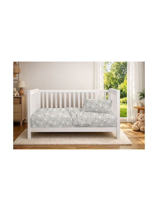Dimcol με Λάστιχο Rabbit Garden 586 Γκρι 70x140εκ.
