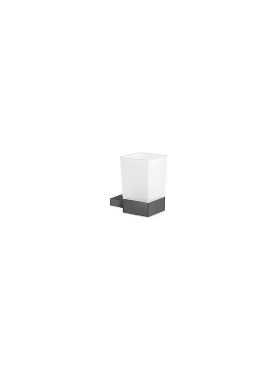 Sanco Monogram Wall Mounted Glass Gray Cup Holder