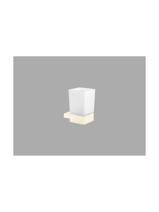 Sanco Monogram Wandmontierte Glas-Getränkehalter Beige