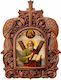 Heiligenikone St. Andreas Holzrahmen Pagen 38cm