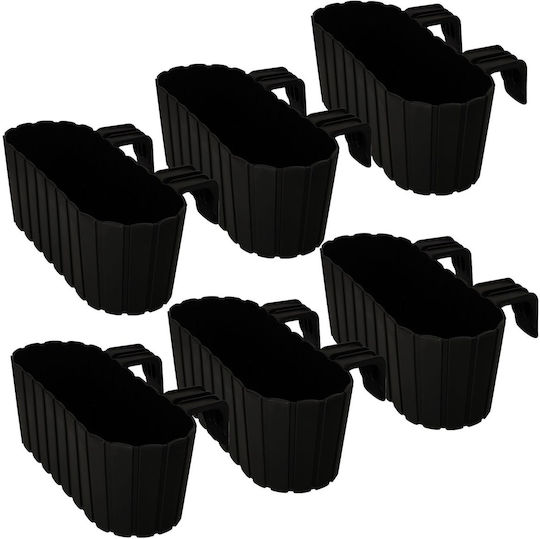 Kotarbau Set of 6 Plastic Planter Boxes Anthracite
