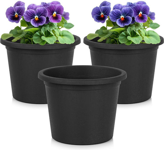 Vilde Set of 3 Plastic Black Planters