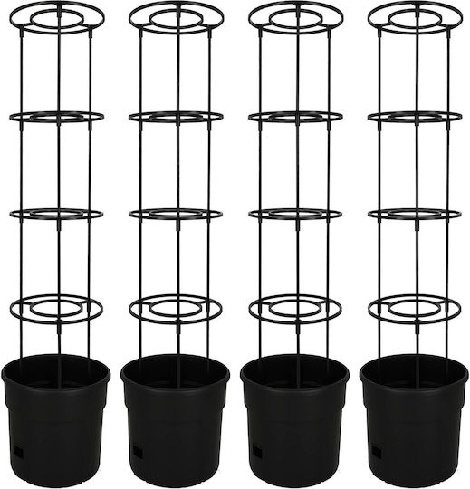 Kotarbau Set 4 Ghivece de Flori Din Plastic Negre