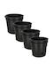 Kotarbau Set of 4 Plastic Black Flower Pots