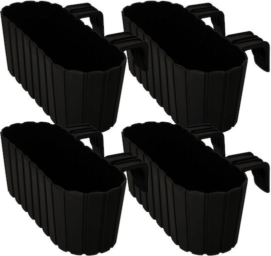 Kotarbau Set 4 Ghivece De Flori Din Plastic Antracit