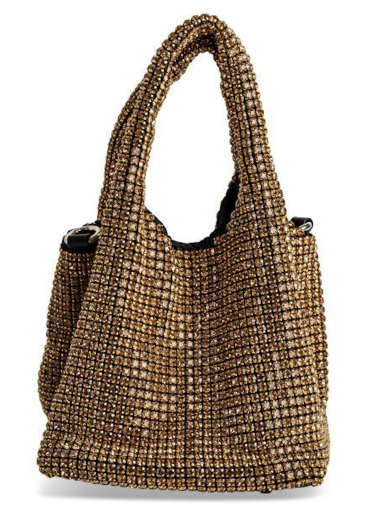 Fabric Women's Drawstring Bag Gold