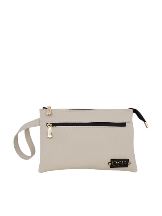Damen Schultertasche Cremfarben