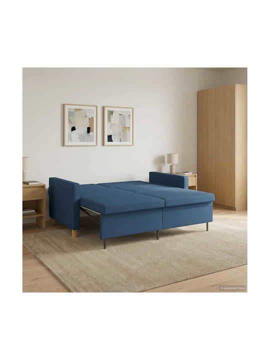 Γωνιακός Καναπές Κρεβάτι Μπλε 154x94.5x80.5εκ.