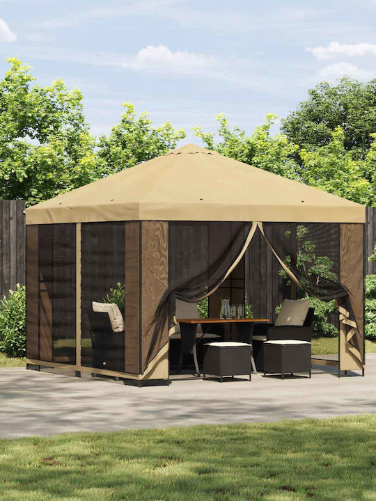 vidaXL Garten Gazebo Beige 3x3m