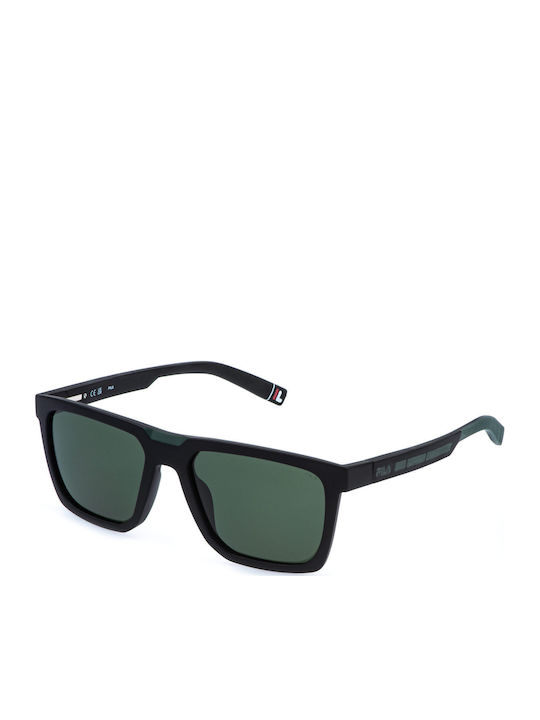 FILA Unisex Sunglasses with Black Frame and Black Polarized Lens