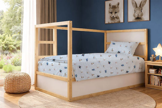 Dimcol Сет Единични Памучни Сетове Bear's Playtime 591 Sky Blue 160x240cm 2 броя