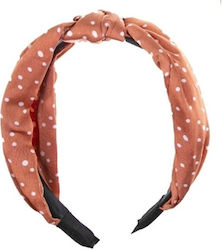Chandelier Hair Headband Wide Polka Dot Orange