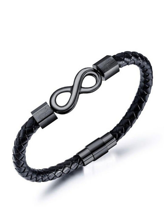 Sharks Bay Clothing Men's Bracelet With Infinity Design Made Of Leather 19cm