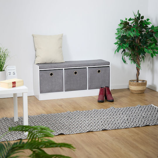 Mobilier Hol cu Bancă White/Gri 102x32x46 cm