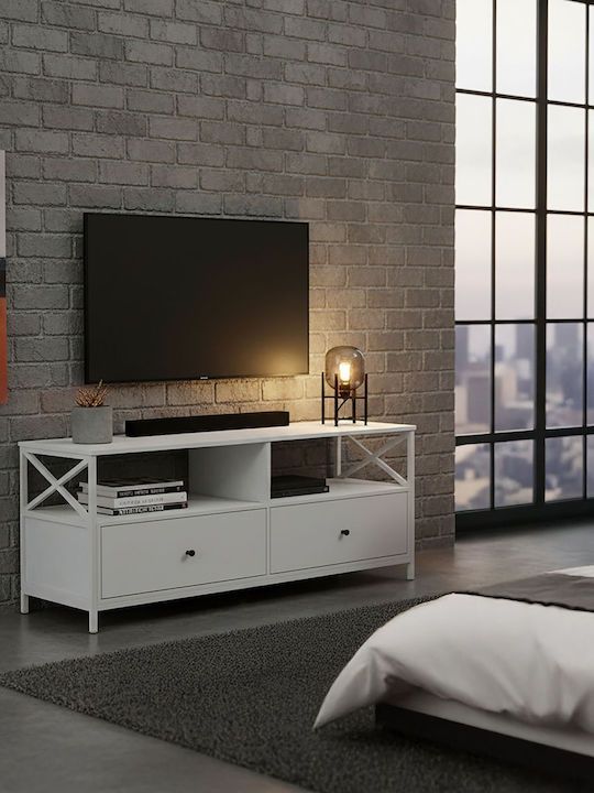 TV-Ständer Weiß M120xP40xH50cm
