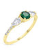CHrysolithos Women's Ring with Zircon from 14K Gold DK1436