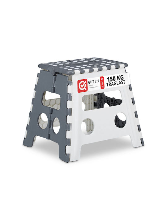 Taburet Din Plastic Alb/Gri 30x37x29cm Taburet Din Plastic Alb/Gri 30x37x29cm