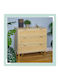 Comodă Dormitor Din Lemn cu 3 Sertare Natural/Auriu 80x42x80cm