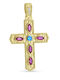 CHrysolithos Women's Gold Byzantine Cross 14K Without Chain ST1521