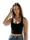 Women's Sleeveless Crop Top Black