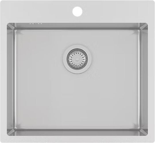 Helika Luna Ένθετος Inox Σατινέ Μ55xΠ50.5cm Ασημί