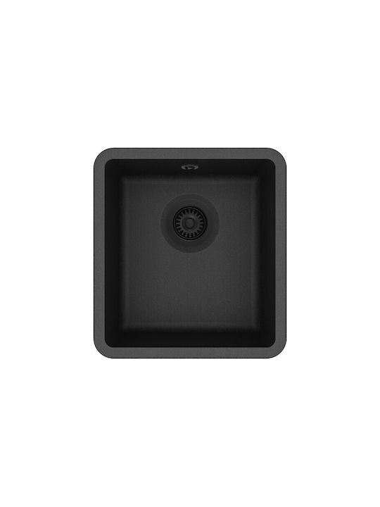 Helika Arca Undermount Kitchen Sink from Liquid Granite L42xW46cm Black
