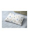 Dimcol Happy Safari 711 Kids Pillowcase Made of 100% Cotton 50x70cm White Sky Blue