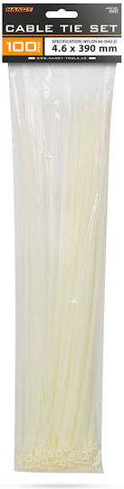 Plastic Cable Ties 390×4.6 Mm Nylon Self-locking Transparent 100 Pcs