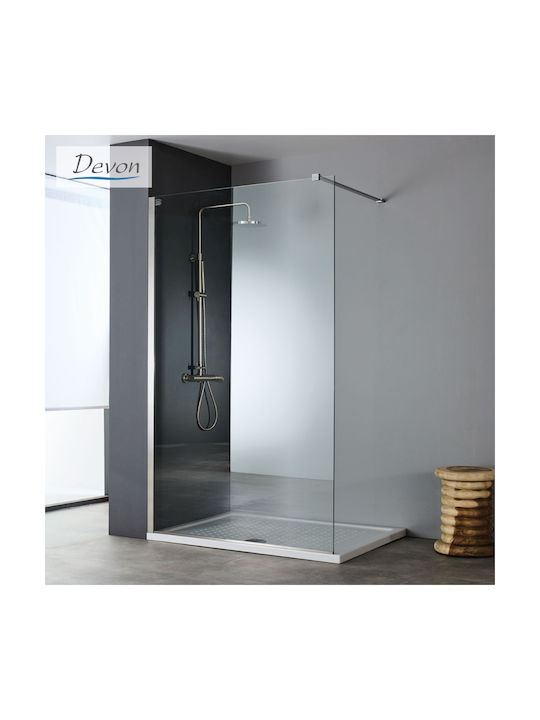 Devon Iwis Walk-in Σταθερό Πλαϊνό Ντουζιέρας 139x200cm Inox