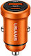 Usams CC322 Car Charger 30W Fast Charging with Ports 1xUSB 1xType-C Orange Colour