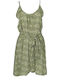 Summer Mini Dress Satin Khaki