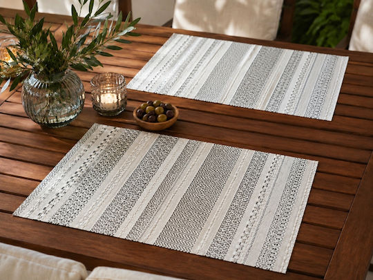 Fabric Gray Placemats 45x30cm 2 Pieces Fabric Gray Placemats 45x30cm 2 Pieces