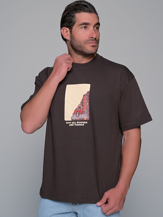 Ben Tailor Sichtbares Kurzarm T-Shirt Braun